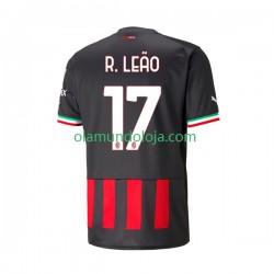 Camisola AC Milan Rafael Leao 17 Homem Equipamento Primeiro 2022-2023 Manga Curta